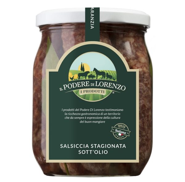 Salsiccia stagionata sott'olio a marchio Il Podere Di Lorenzo